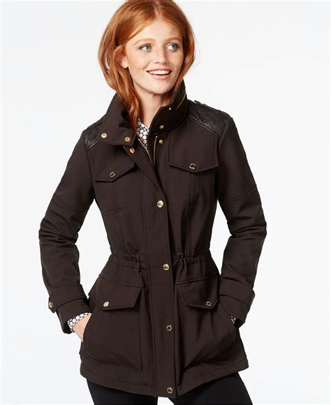 michael kors women's water resistant jacket|michael kors anorak raincoat.